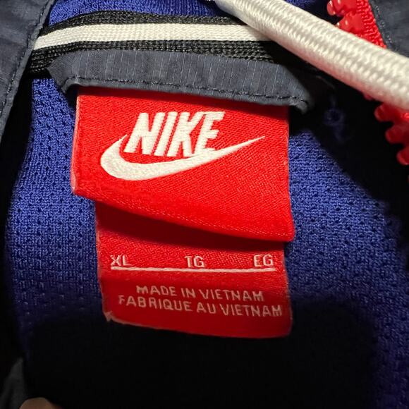 Nike Windrunner Jacket Mens XL Red Blue Full Zip Hooded 727324 - Picture 7 of 9